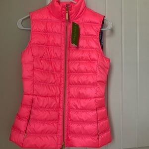 Lilly Pulitzer Elana Puffer Vest in Pink Sunset